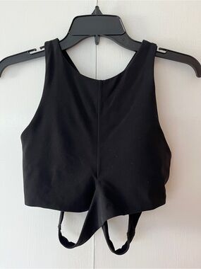 Athleta Black Cropped Tank Top with Racer Back